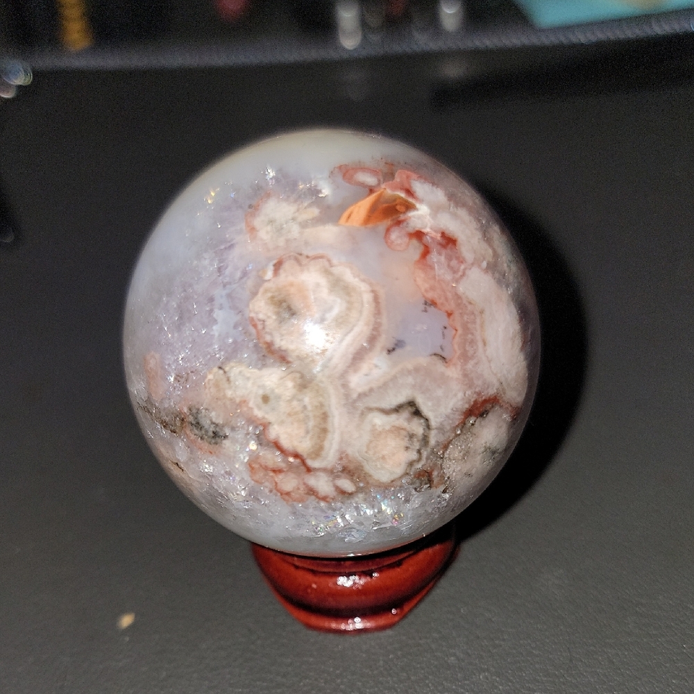 Elegant Agate Sphere on Stand